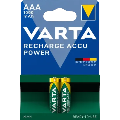 Зображення Varta VARTA RECHARGEABLE ACCU AAA 1000mAh BLI 2 NI-MH (READY 2 USE) 