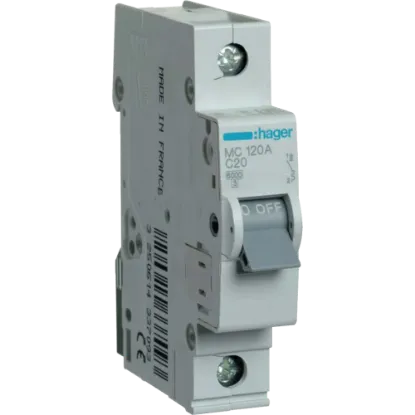  Зображення Hager Hager In=20А «C» 6kA MC120A 