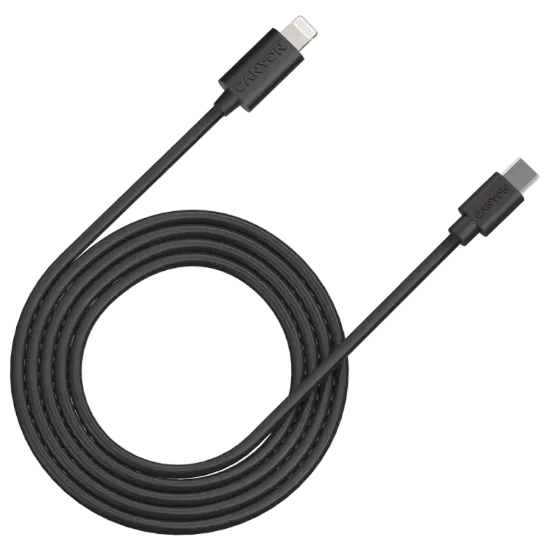  Зображення Canyon Canyon CFI12B black (Lightning - USB-C ) 2м 20Вт 