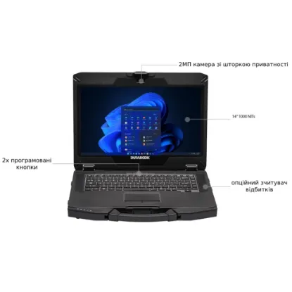  Зображення Durabook Durabook S14I 14FHD AG/Intel i3-1115G4/4/128F/int/W10P 