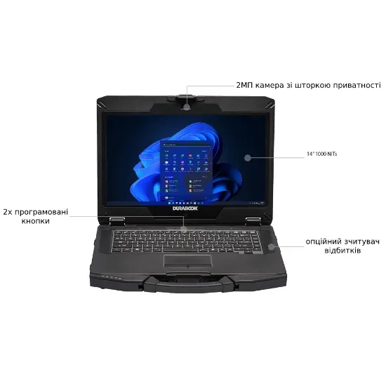  Зображення Durabook Durabook S14I 14FHD AG/Intel i3-1115G4/4/128F/int/W10P 