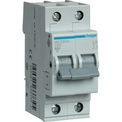  Зображення Hager Hager MC220A 20А 2P С 6 кА 