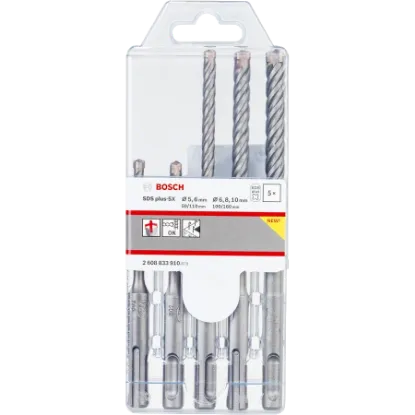  Зображення Bosch Bosch SDS plus-5X 5шт 5/6 x 110мм; 6/8/10 x 160мм 