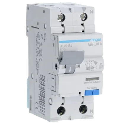  Зображення Hager Hager 1P+N 6kA B 16A 10mA A 